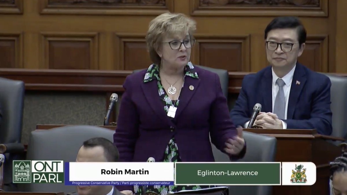 Appalling to see that @RobinMartinPC is threatening to veto any effort to reverse the keffiyeh ban in the Ontario legislature. Although she claims this is because it is 'political,' she had no problem wearing a pro-Israel dog tag in the legislature 2 months ago. This is bigotry.