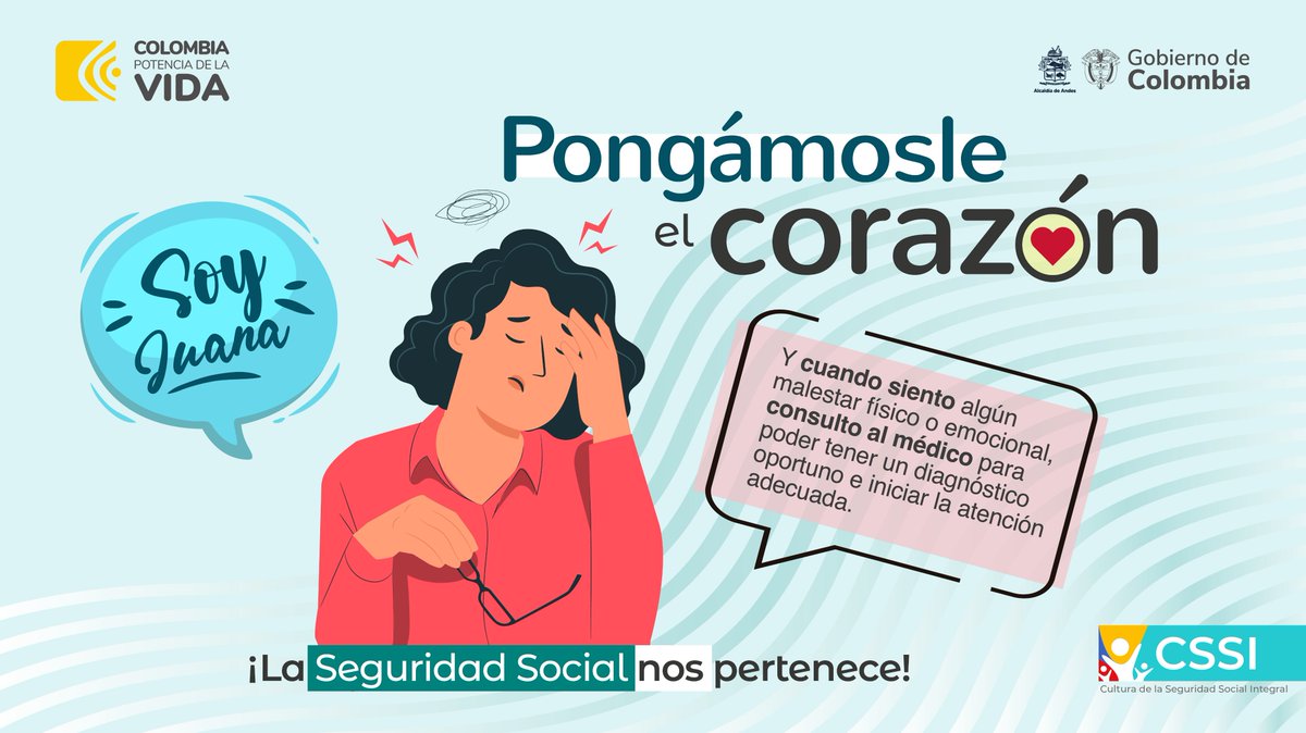 #SeguridadSocial || Un diagnóstico oportuno y una atención adecuada puede salvar vidas.   
#AlcaldíadeAndes #GermánVélezAlcalde #pongamosleelcorazon  #culturadelaseguridadsocial