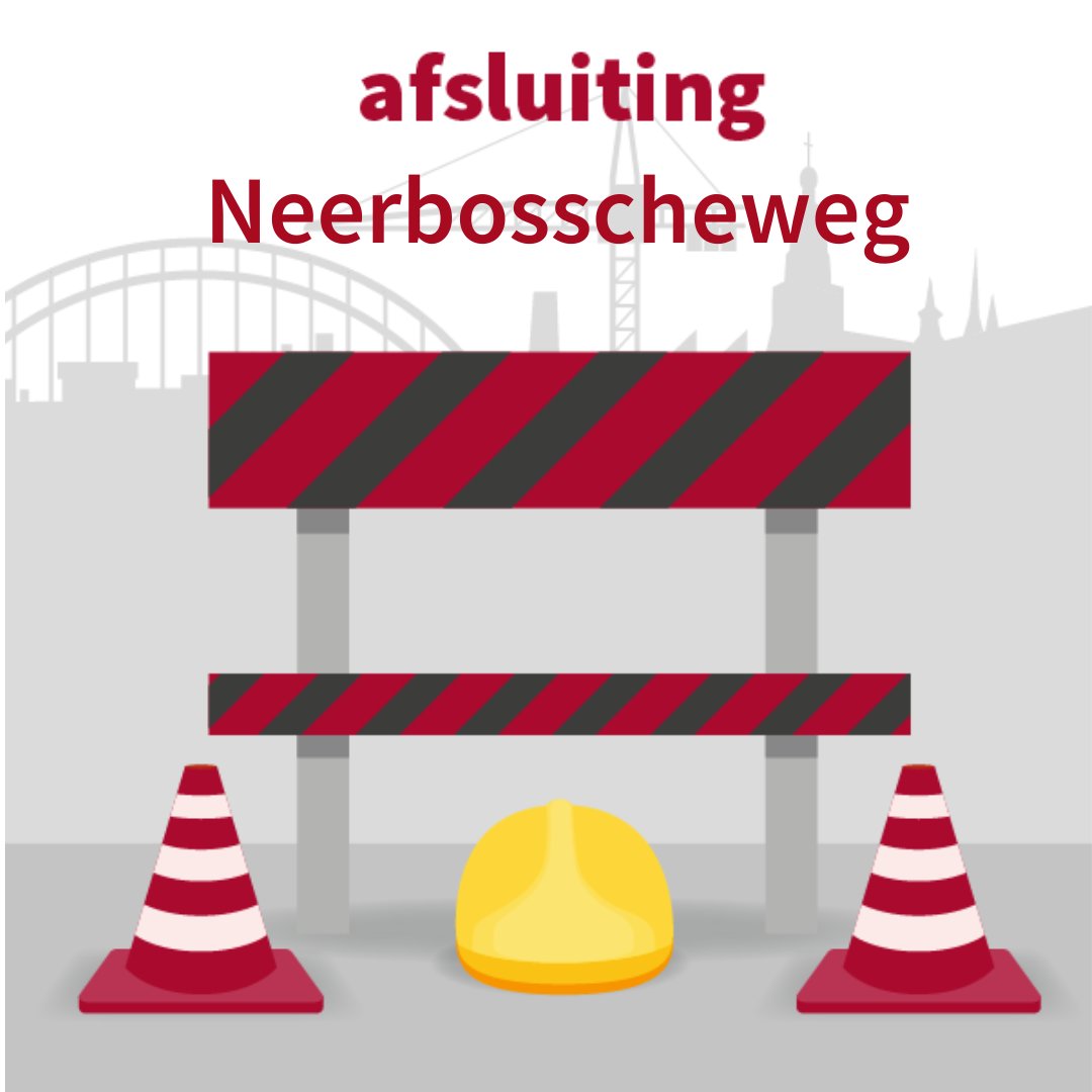 Wegens een aanrijding op de Neerbosscheweg is de weg staduitwaarts afgesloten tussen het Nelson Mandelaplein en de Anac. Advies: rij Nijmegen uit naar de A73 via de Graafseweg en de Wijchenseweg  #Nijmegen #GemeenteNijmegen