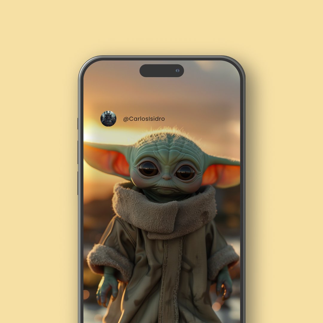 What wallpaper are you using today? 📲
#wallpaper #BabyYoda #Yoda #StarWars #iphone #Apple download in comment.