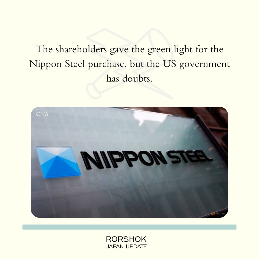 Last week in Japan, April 17th, rundown:
1. The shareholders gave the green light for the Nippon Steel purchase, but the US government has doubts.

#JapanNews #JapanExpats #JapanPolitics #おしえてさかまた | 国外移住者 | 主婦年金廃止 #FumioKishida #USCongress #USDemocracy