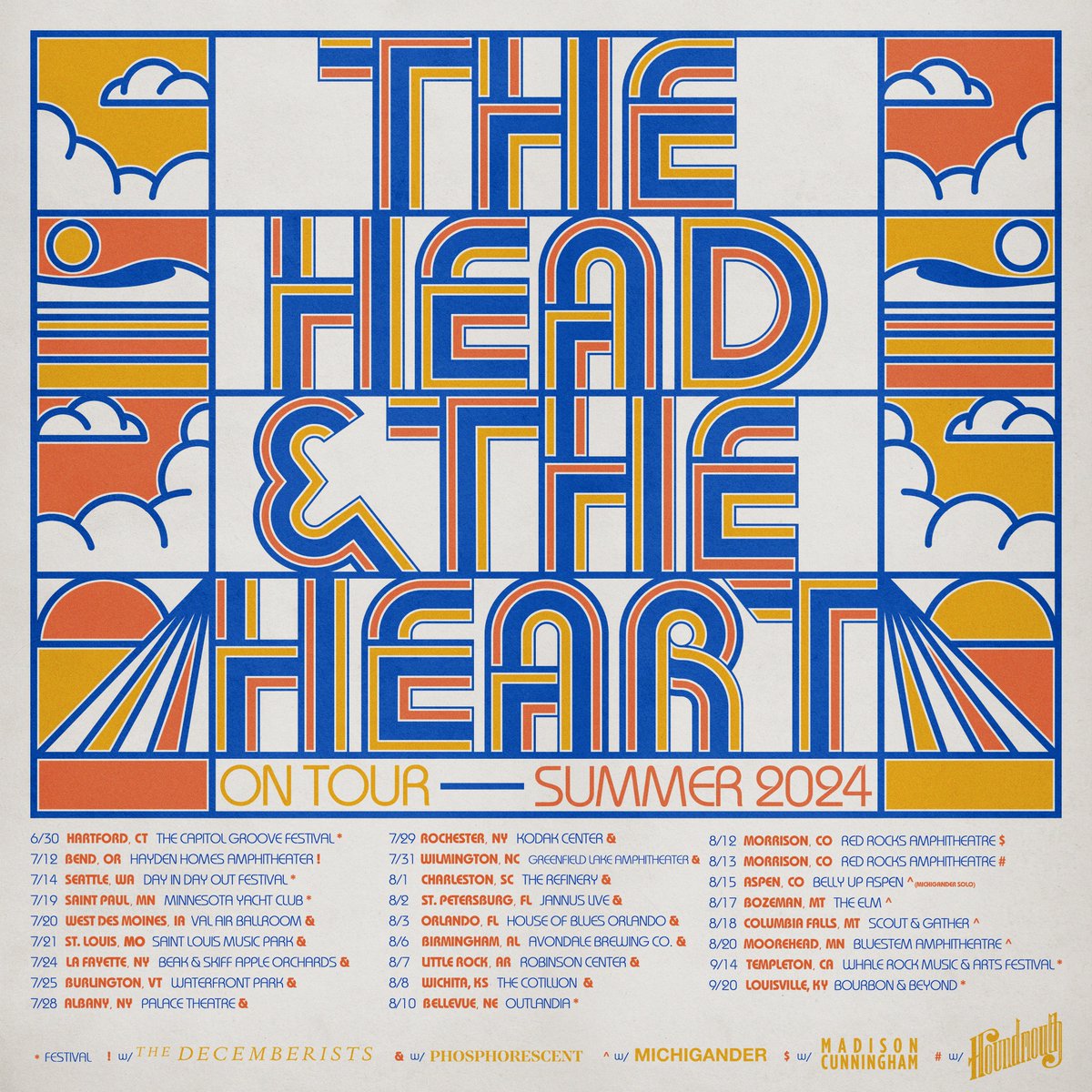 Phosphorescent is excited to be joining @headandtheheart on tour this summer! Presale begins Thursday 4/25 at 12pm and ends at 11:59pm (local time) — and all tickets will be available Friday 4/26 at 10am. Sign up for a presale code and get more information at the link in bio.