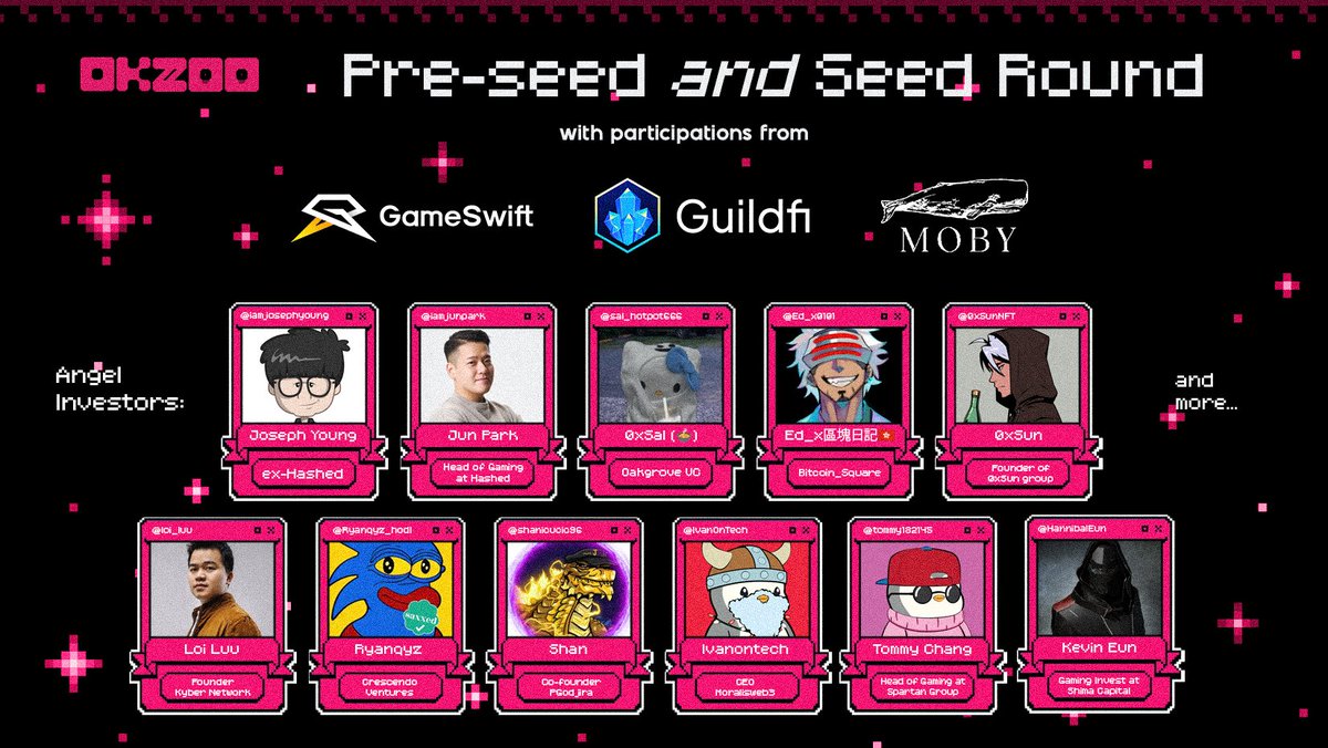 We are proud to announce that OKZOO has closed its Pre-seed and Seed Round, with participation from top-tier Incubators and Angel Investors in the space.

Say hello to new frens and fam. OK?