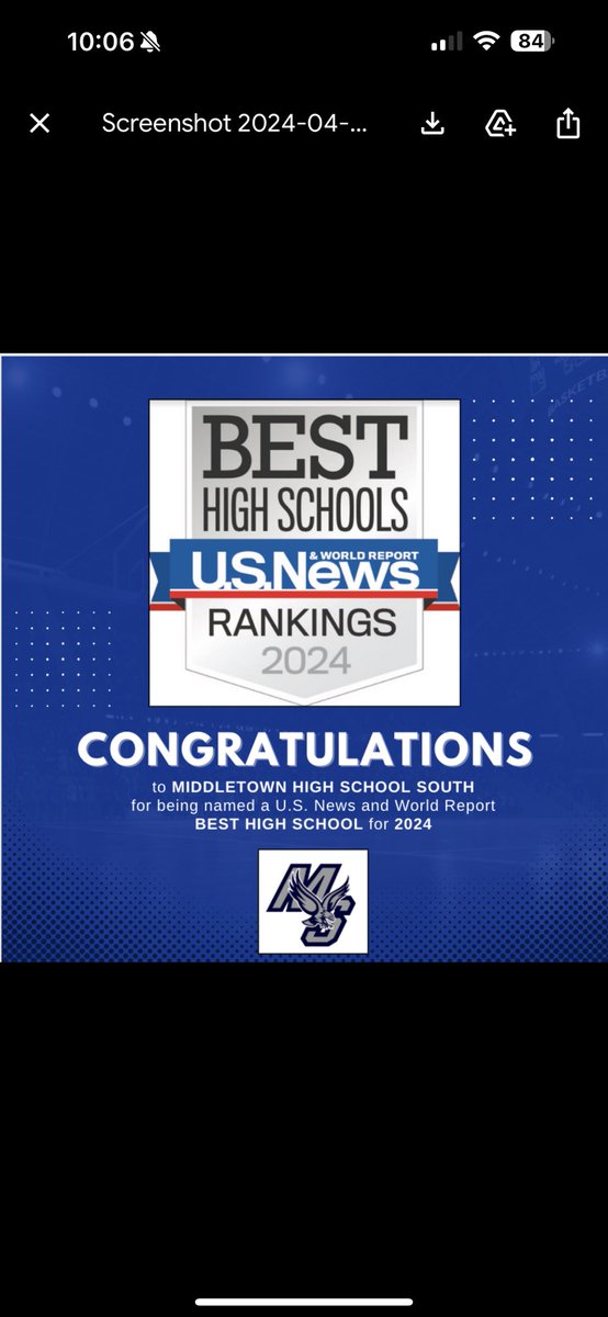 Congratulations to Middletown High School South for being named a U.S. News and World Report Best High School for 2024🎉 <a href="/MiddsouthNation/">Midd South Nation</a> <a href="/Frank_Cap1_BOE/">Frank Capone</a> <a href="/Jax1331/">Jacqueline Tobacco</a>