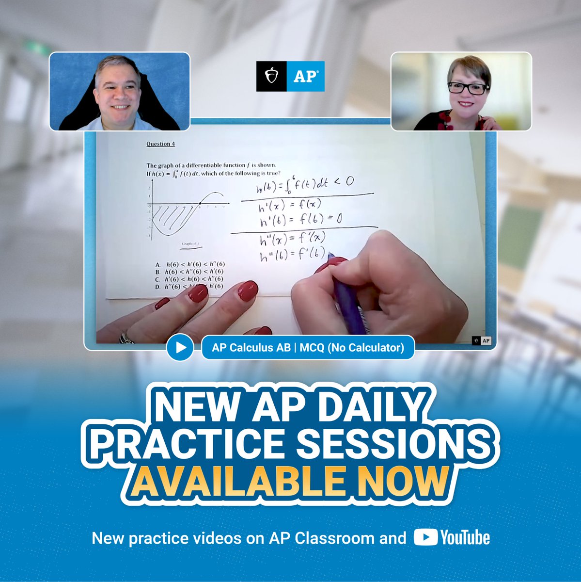 Study smarter, not harder for #APExams! Check out new AP Daily Practice Sessions, available now in AP Classroom or on the Advanced Placement YouTube channel. 📚📺 Start watching: spr.ly/6014bi2wq