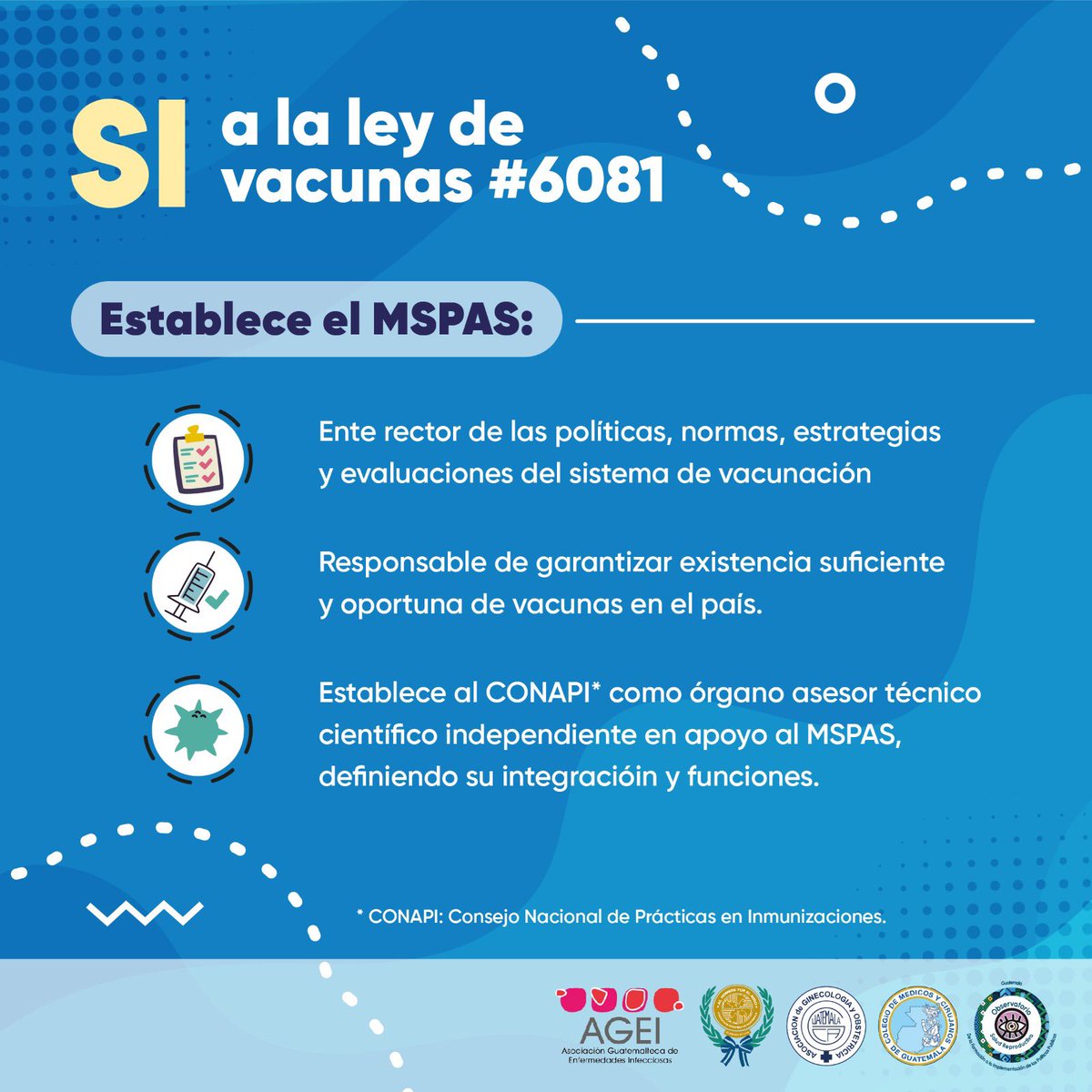 _AGEI's tweet photo. Desde la #AGEI les compartimos información y por qué como parte de las sociedades académicas y científicas 🇬🇹 apoyamos la Iniciativa de Ley de Vacunas #SíALaLeyDeVacunas #LeyDeVacunas6081 
👇 https://t.co/QIispZjq44