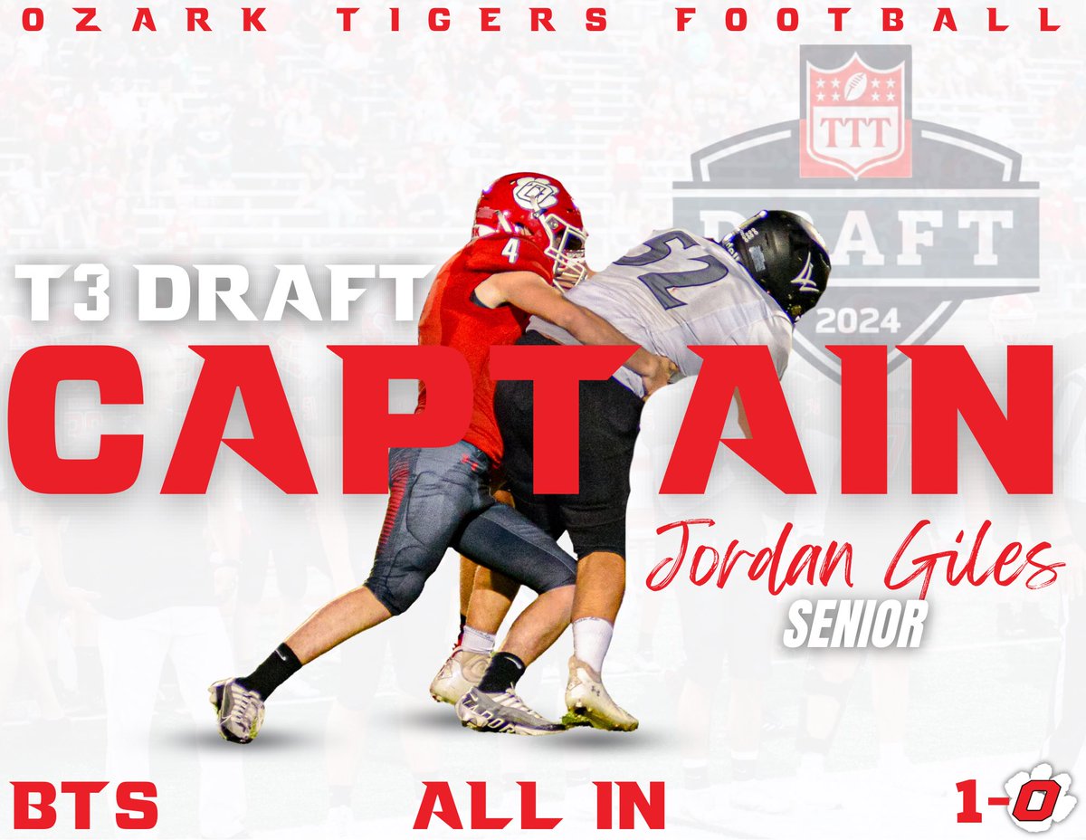 Picking in the 8th spot in the 2024 T3 Draft will be Captain Jordan Giles representing “The Conquerors”

<a href="/LemRepik1/">Lem Repik</a> 

#BTS