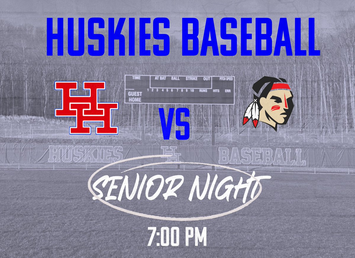 It's GAME DAY and Senior Night for the AA #4 Herbert Hoover Huskies Baseball Team as they host AA #7 Sissonville. First pitch set for 7:00 PM. Senior festivities will occur before the first pitch. #TheRiver #GoHuskies #wvprepbase