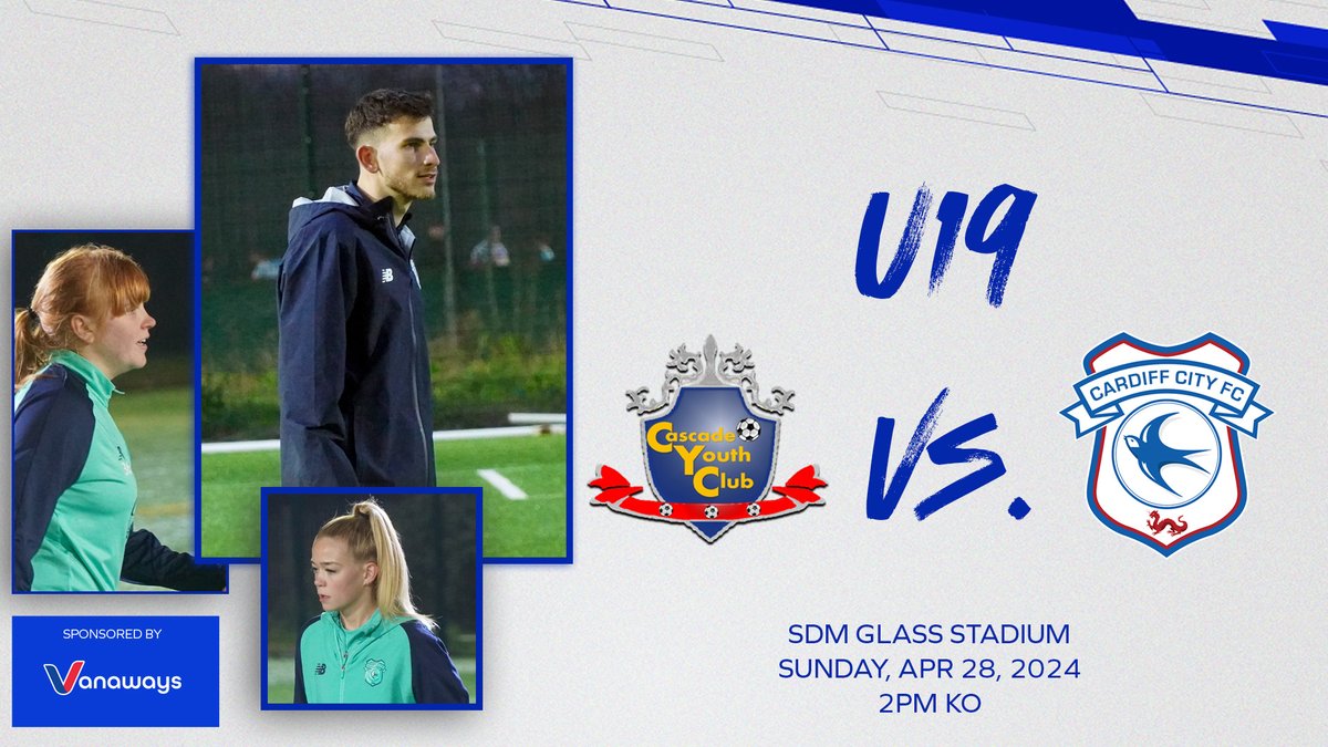 CardiffCityFCW's tweet photo. Our U19s will be competing in the Hugh James SWFA Women's Cup Final on Sunday! 🔜

🆚 Cascade YC Women
🗓️ 28/04/2024
⏰ 2pm
📍 SDM Glass Stadium

#CityAsOne | @Vanaways https://t.co/JUFuH78tpF