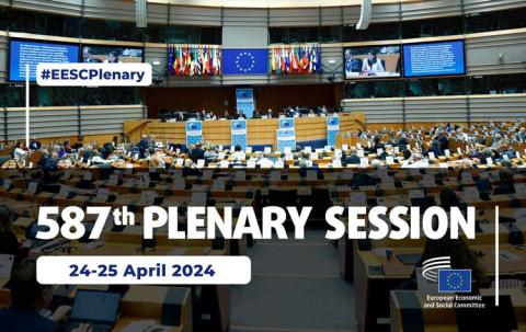 🔊A few highlights from our #EESCplenary this week 24/04 🎙️Debate - 4 pm - Defence of #Democracy package 🗳️Opinion: Towards a more resilient, competitive & sustainable Europe 25/04 🗳️Opinion: Safeguarding democracy against #disinformation 📺Follow LIVE: europa.eu/!qQ64Yc