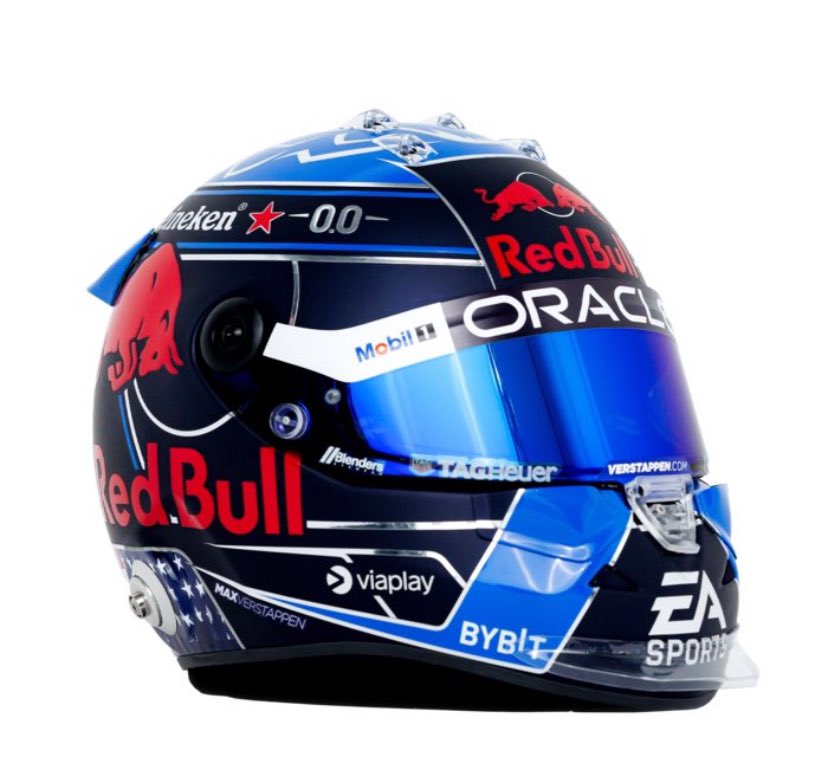 Max Verstappen’s helmet for the #MiamiGP is clean 🌴 🌊