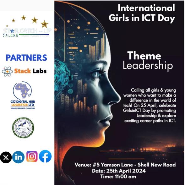 starcatchupsl's tweet photo. Join us and celebrate #GirlsinICT on Thursday, 25th  April 2024. 

#GirlsinICT day is a global movement to empower girls &amp; young women to explore careers in #ICTs. 

Register here👇🏽
https://t.co/VbyZxJKwGb https://t.co/RLoe5uxJYN