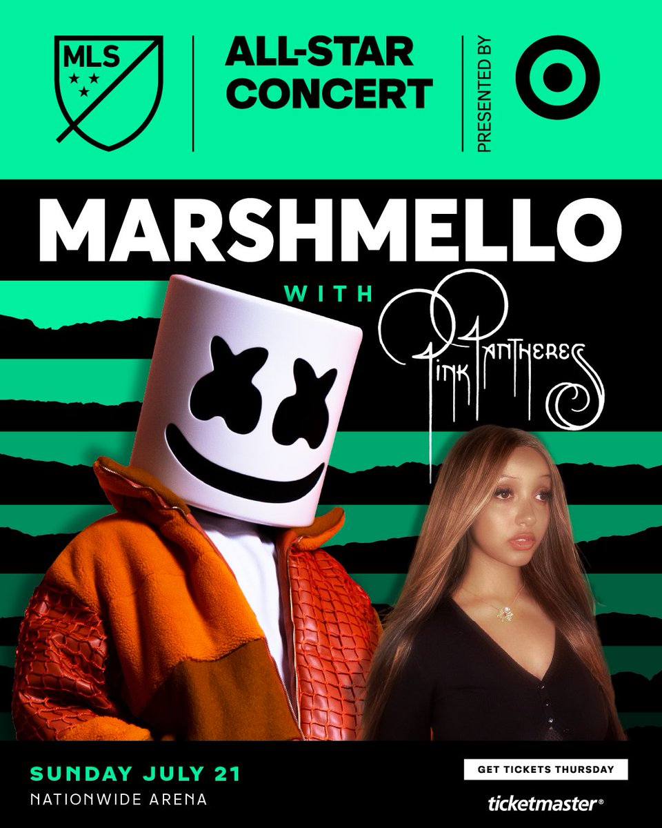 .@marshmello and @pinkpantheress2 are ready to bring the noise at the MLS All-Star Concert pres. by Target. 🎵 🎟️ Don't miss out — tickets available on Thursday.