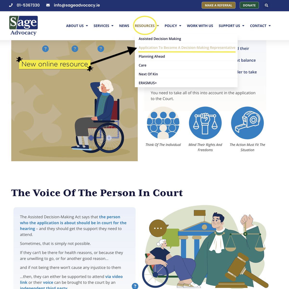sageadvocacy.ie/application-to… Sage Advocacy has this week published a new interactive online resource that will be useful to anyone involved in the process of applying to the Circuit Court for the appointment of a Decision-Making Representative. Have a read via the link above...