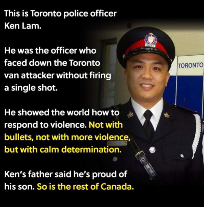 izup's tweet photo. Lest we forget the Yonge Street van attack April 23, 2018 and its unsung hero constable Ken Lam who single handily arrested the suspect without firing a shot.
#YongeStreet #VanAttack #Massacre #KenLam #TPS https://t.co/9eacKfOJaD