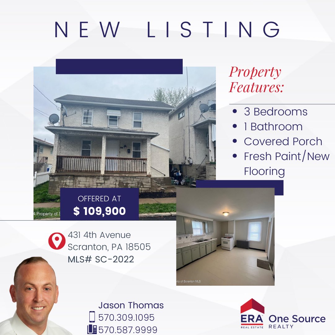 #NewListing #TeamERA #NEPA #RealEstate #InYourCorner #Results #Experience