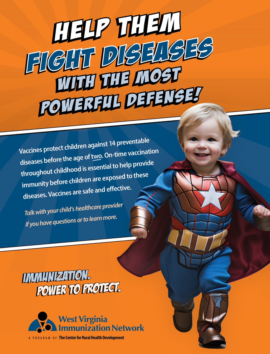 Shield their future with the power of vaccinations 🌟 This National Infant Immunization Week, be your child's hero by vaccinating them against preventable diseases. 🦸‍♀️ For more information, talk to your healthcare provider or visit cdc.gov/vaccines/paren… 💜 #NIIW2024