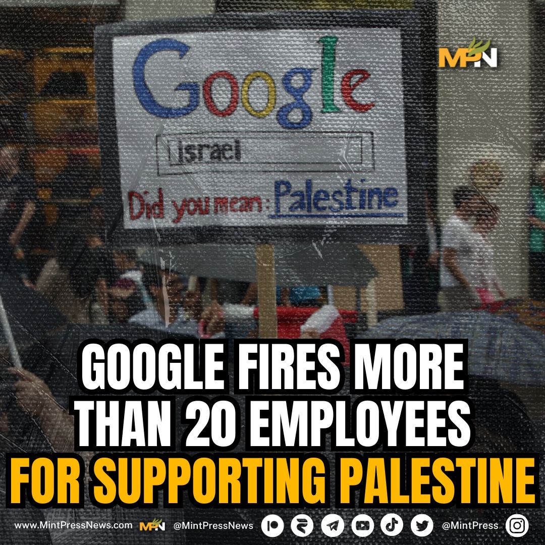 An additional 20 employees working for Google have been fired for supporting Palestine Within 2 weeks, Google has laid off at least 48 employees who reject the company's ties with the Israeli military via Project Nimbus.