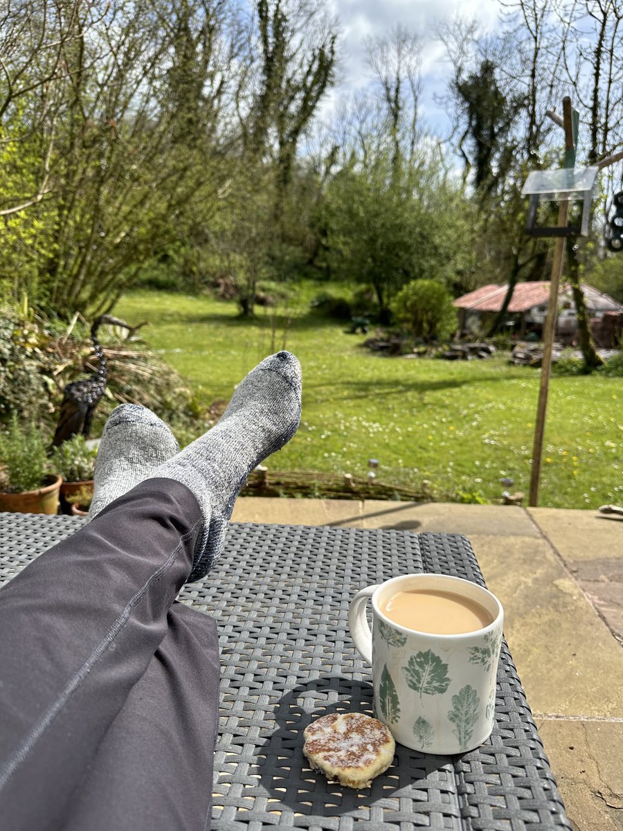 Gorgeous afternoon! Cuppa and Welsh cake my lovely neighbour made for me! Every week I give her fresh eggs and then she delivers some gorgeous bakes! 😁❤️ #GwylltHollow 🏴󠁧󠁢󠁷󠁬󠁳󠁿