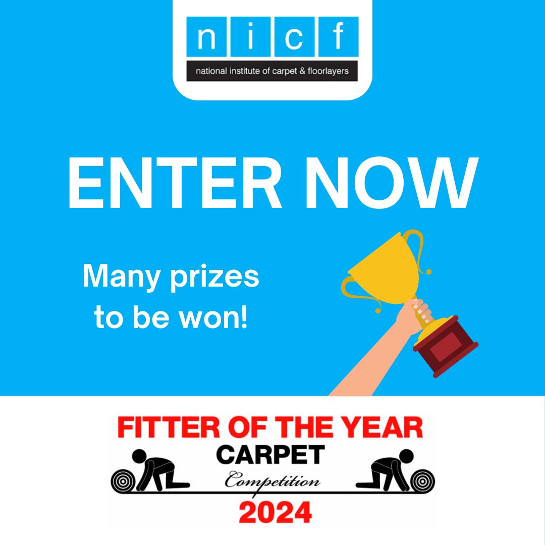 Not long remaining to enter the Fitter of the Year Carpet Competition 2024! Simply complete the following questionnaire: nicfltd.org.uk/FOTY-Competiti… You do NOT need to be an NICF member to enter. Entry closes midnight 30 April 2024.