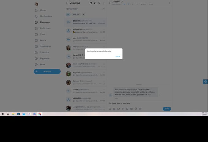 Apparently saying "nice to meet you" is restricted on @OnlyFans You can't make this fuckin shit up! Not<a href="/tag/twitch"class="tags"><span>#twitch</span></a><a href="/tag/streamingnow"class="tags"><span>#streamingnow</span></a>