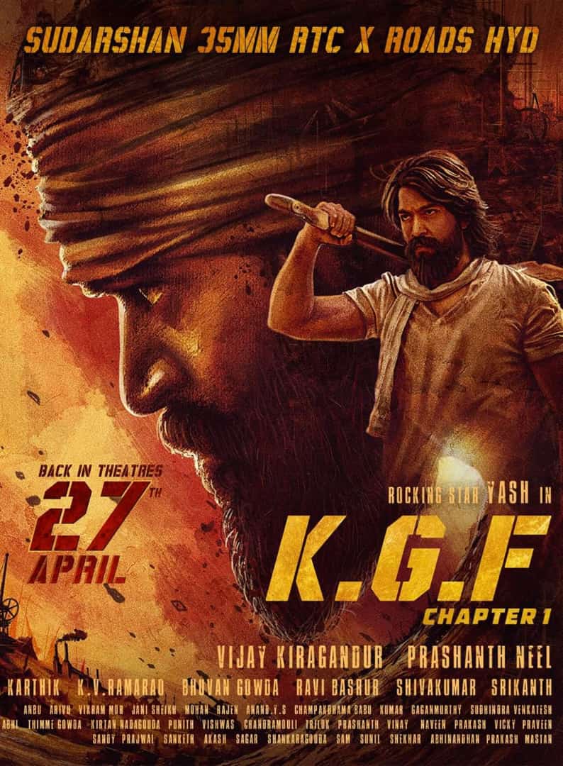 Fan Favourite #KGFChapter1 will be back in Thatres, In Sudarshan 35MM RTC X Roads, Hyderabad 🔥🔥, Get ready Telugu Annthammas to witness @TheNameIsYash BOSS's Mass Euphoria yet again in Big Screens !! #Yash #KGFChapter1 #YashBOSS #ToxicTheMovie