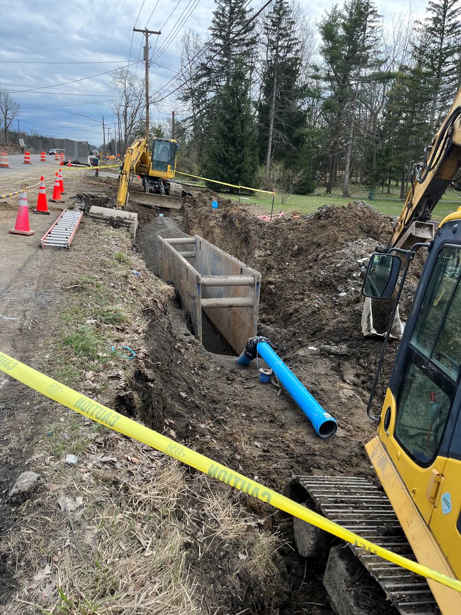 New waterlines are being installed along Route 20 as the highway rehabilitation and bridge replacement progresses in the towns of West Seneca, Elma and Orchard Park in Erie County