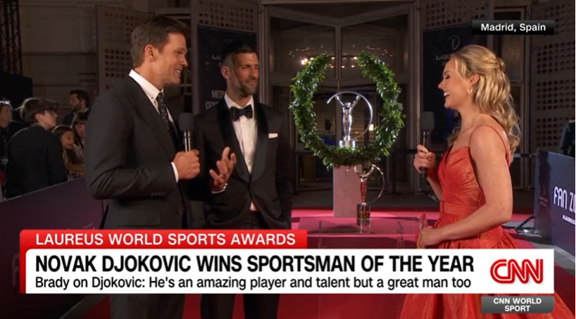 Novak Djokovic named Laureus Sportsman of the Year Interview via @CNN (VIDEO) 🐐 cnn.com/videos/sports/… #Djokovic #Brady