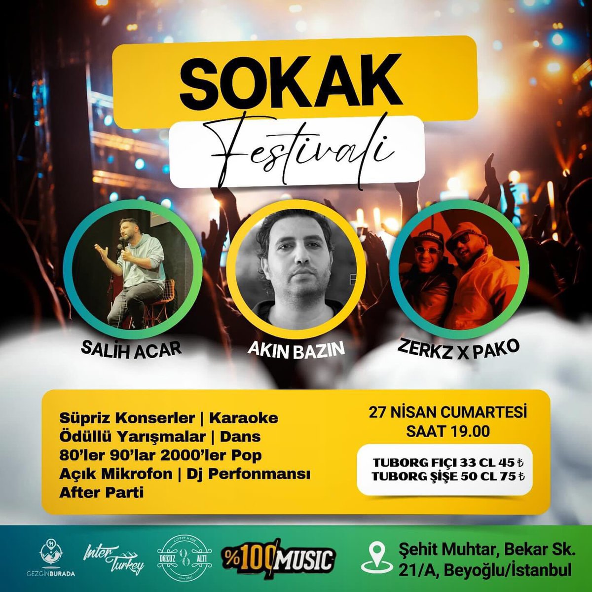 interturkeytr's tweet photo. #ınterturkey

Taksim, sokak festivaline hazır mısın? 🔥 

Bu cumartesi kimseye söz vermeyin, bizdesiniz! 
27 Nisan Cumartesi akşamı #Dokuzaltıbarda hep beraber eğlencenin dibine vuracağız. Her anı dolu dolu geçecek bu gecede yerinizi hemen alın. Katılım ÜCRETSİZ’dir🥰 https://t.co/duE0FoxFK1