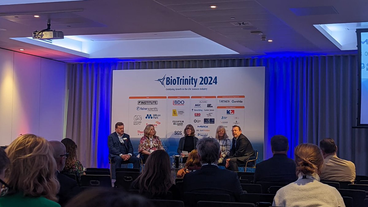 ZymeComms's tweet image. We’ve been hearing from industry experts on a range of regulatory and investment topics at #BioTrinity.

This afternoon’s panel saw #lifescience executives discuss what it’s really like at the helm of leading UK R&amp;amp;D SME’s.