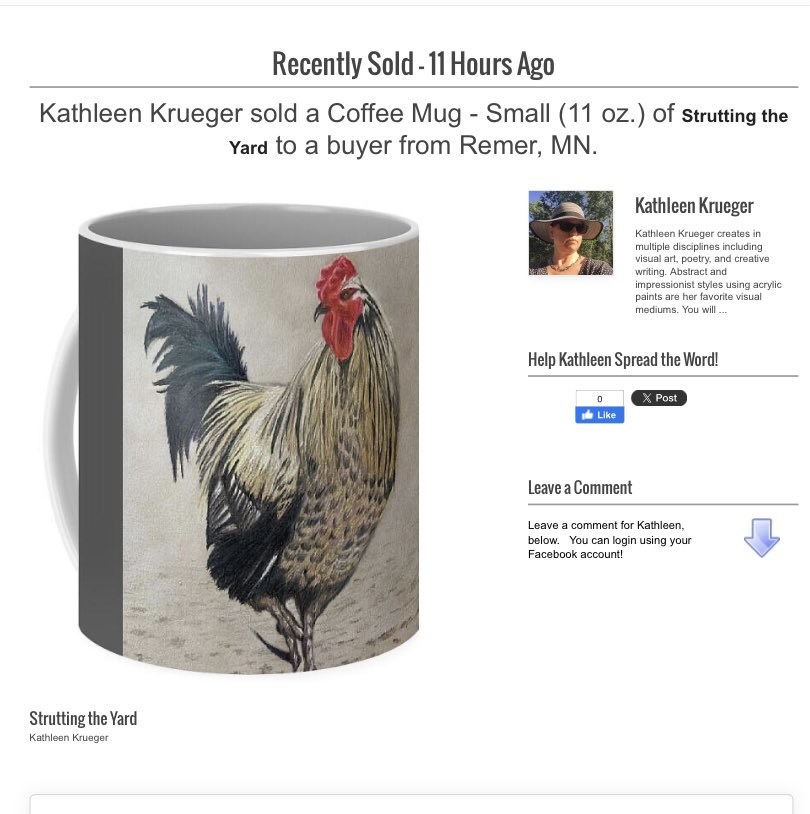 Kathleen Krueger sold a Coffee Mug - Small (11 oz.) on FineArtAmerica.com! fineartamerica.com/saleannounceme… via @fineartamerica
