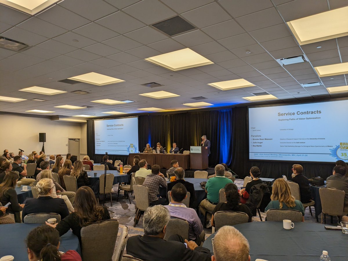 stratocore's tweet photo. “Since I’ve been at @salkinstitute post-Covid maintenance costs have increased. Our institution couldn’t support service contracts at 15-20% of the purchase price of equipment,” says Julie Auger during #ServiceContracts: Exploring Paths of Value Optimization in #ABRF2024 Day 3. https://t.co/kD7QZHYxIK