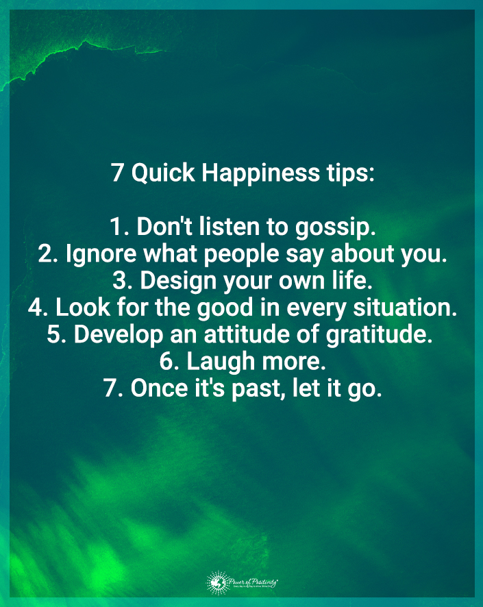 7 Quick Happiness Tips: