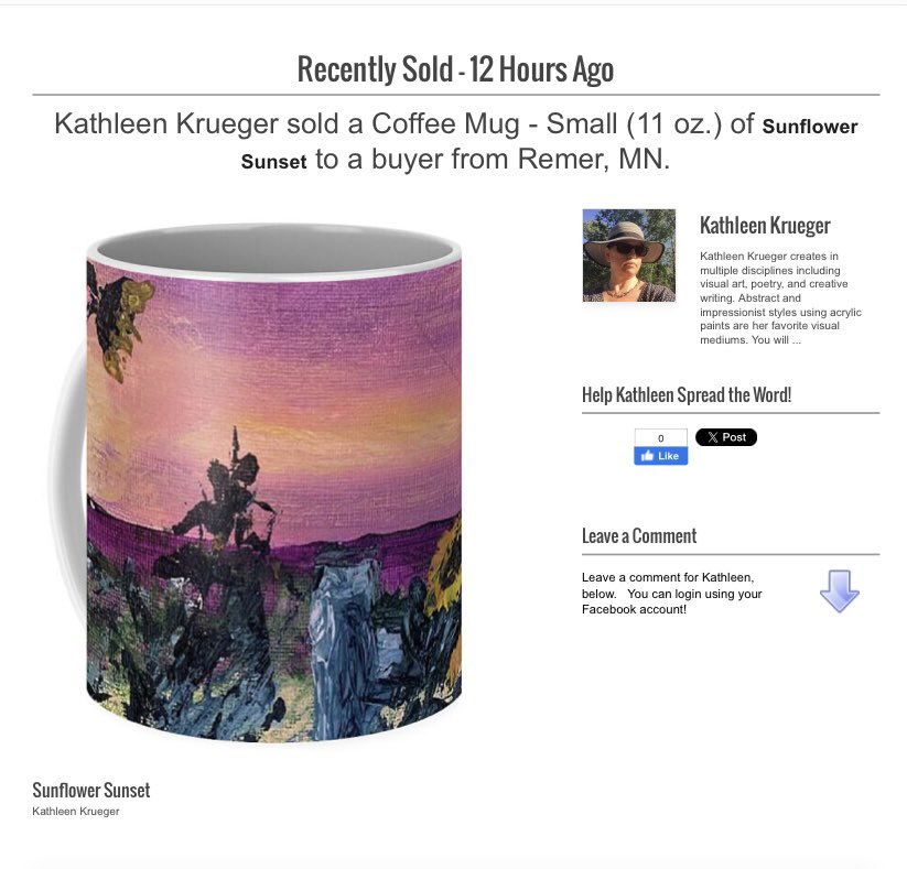 Kathleen Krueger sold a Coffee Mug - Small (11 oz.) on FineArtAmerica.com! fineartamerica.com/saleannounceme… via @fineartamerica
