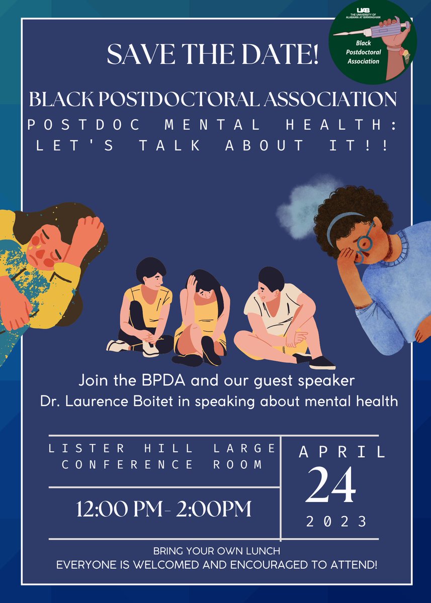 Join us today to discuss mental health <a href="/natblackpostdoc/">National Black Postdoctoral Association (NBPA)</a>