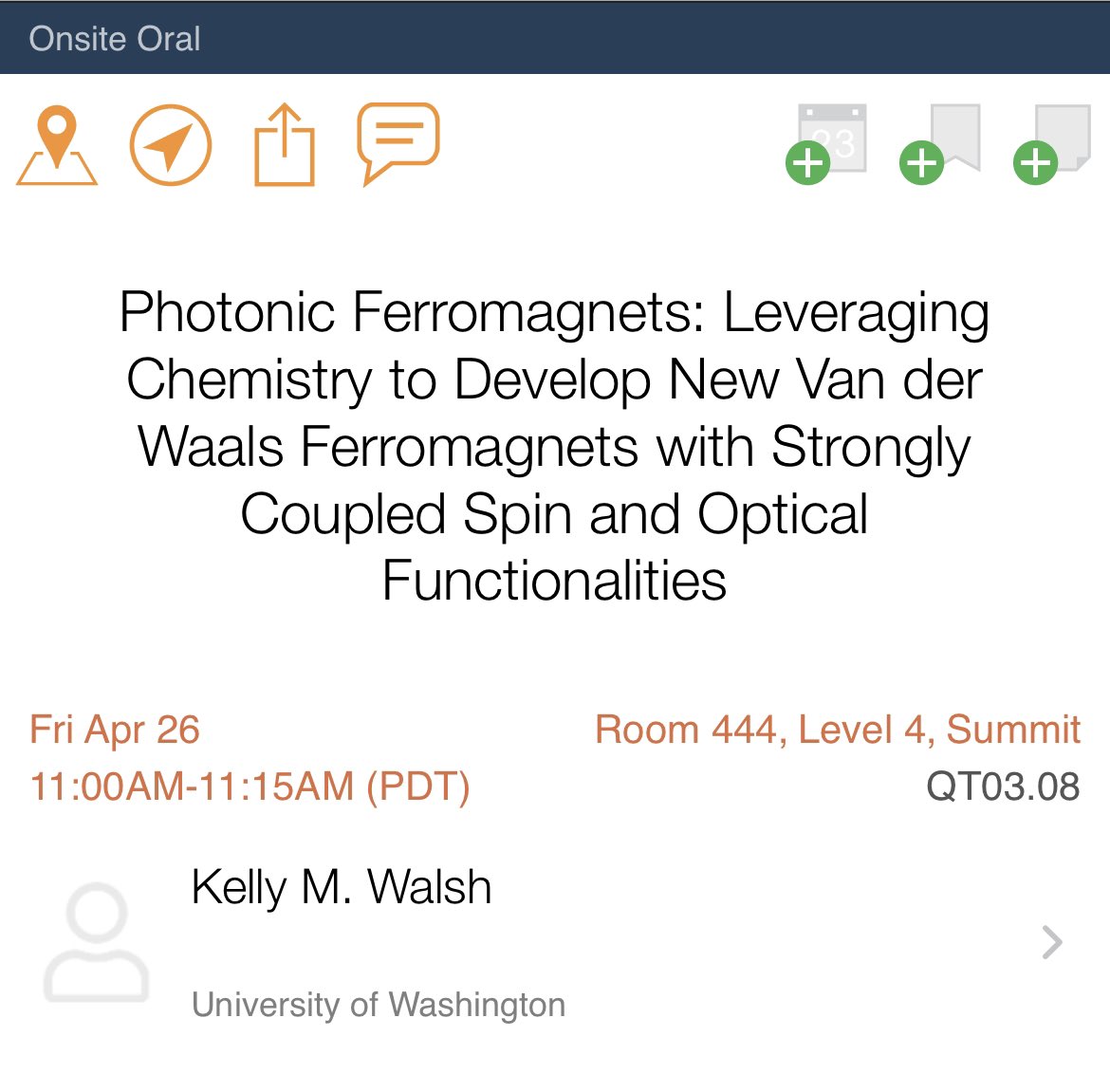 Welcome to Seattle #S24MRS! Swing by my talk on Friday to hear about our recent work on ferromagnetic 2D perovskites, and reach out if you want to meet up before then! Looking forward to hearing all the great talks that are scheduled.