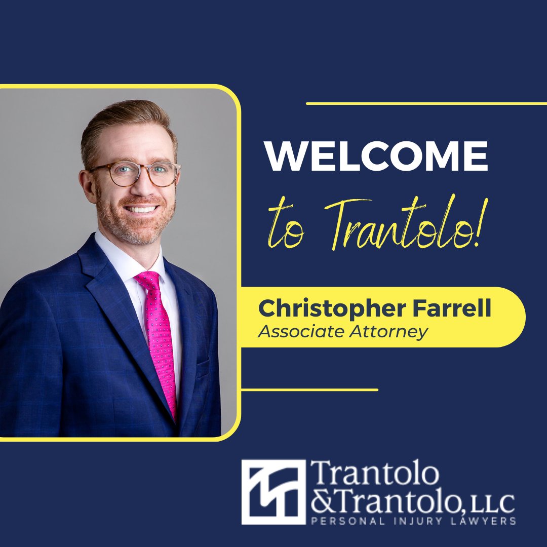 Welcome Associate Attorney Christopher Farrell to our firm! His personal experience witnessing loved ones suffer injuries as the result of someone else’s negligence fuels his drive to fight for clients. 

#newemployee #welcome #trantoloandtrantolo