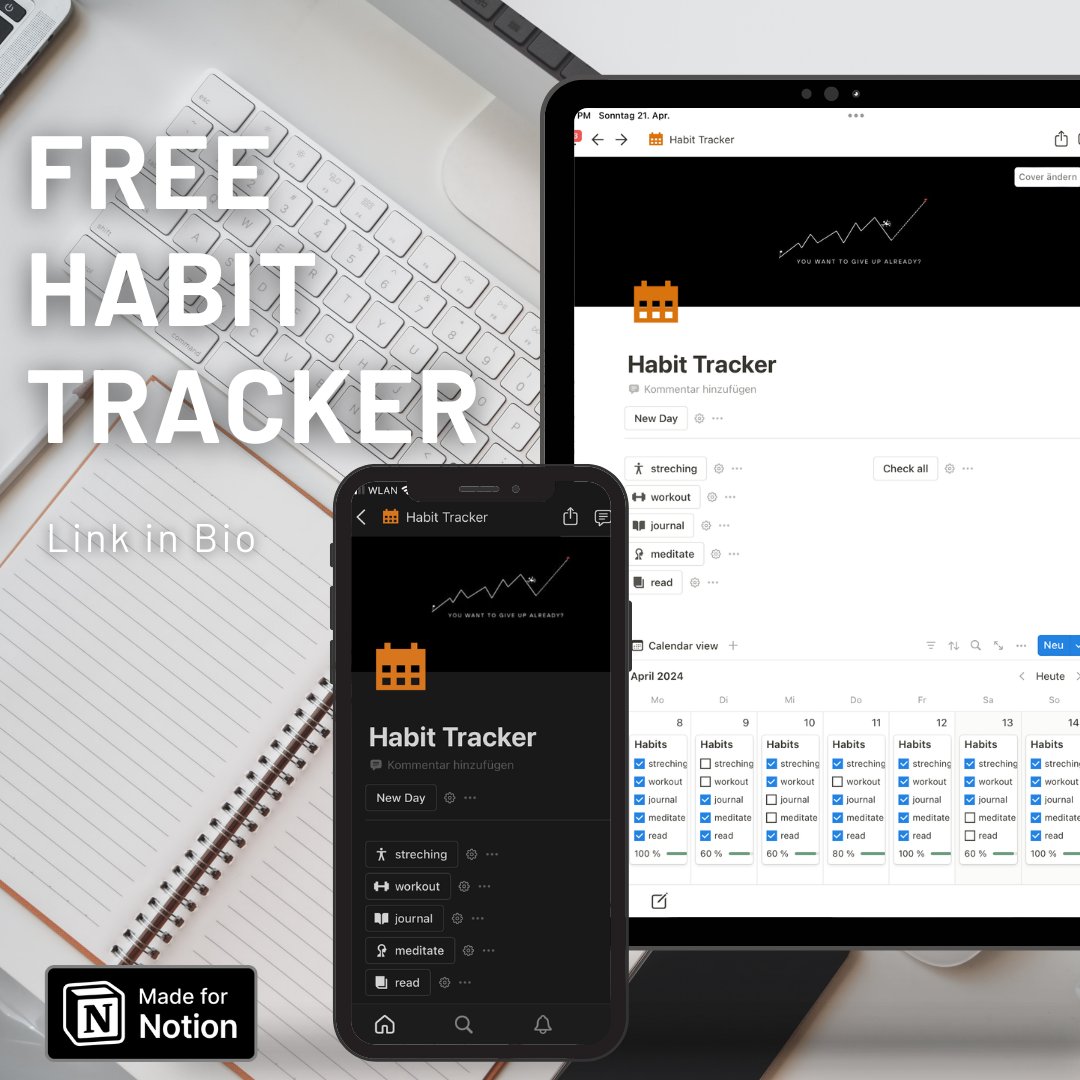beorganized11's tweet photo. Boost your productivity with our FREE Notion Habit Tracker! 

Stay motivated, stay on track, and crush your goals like never before.

Link in Bio! https://t.co/lkoHQUcXtl