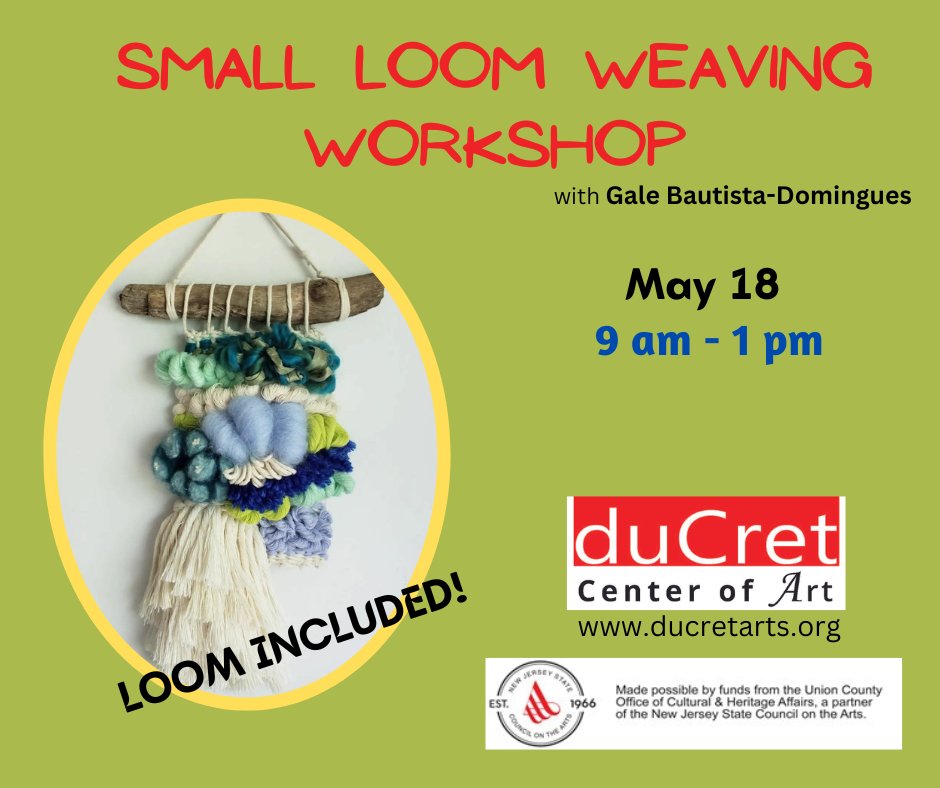 #Art #artcenter #ducret #artscene #craft #weaving #loom #fun #creative #workshop #skill #thingstodo #fun #plainfieldnj