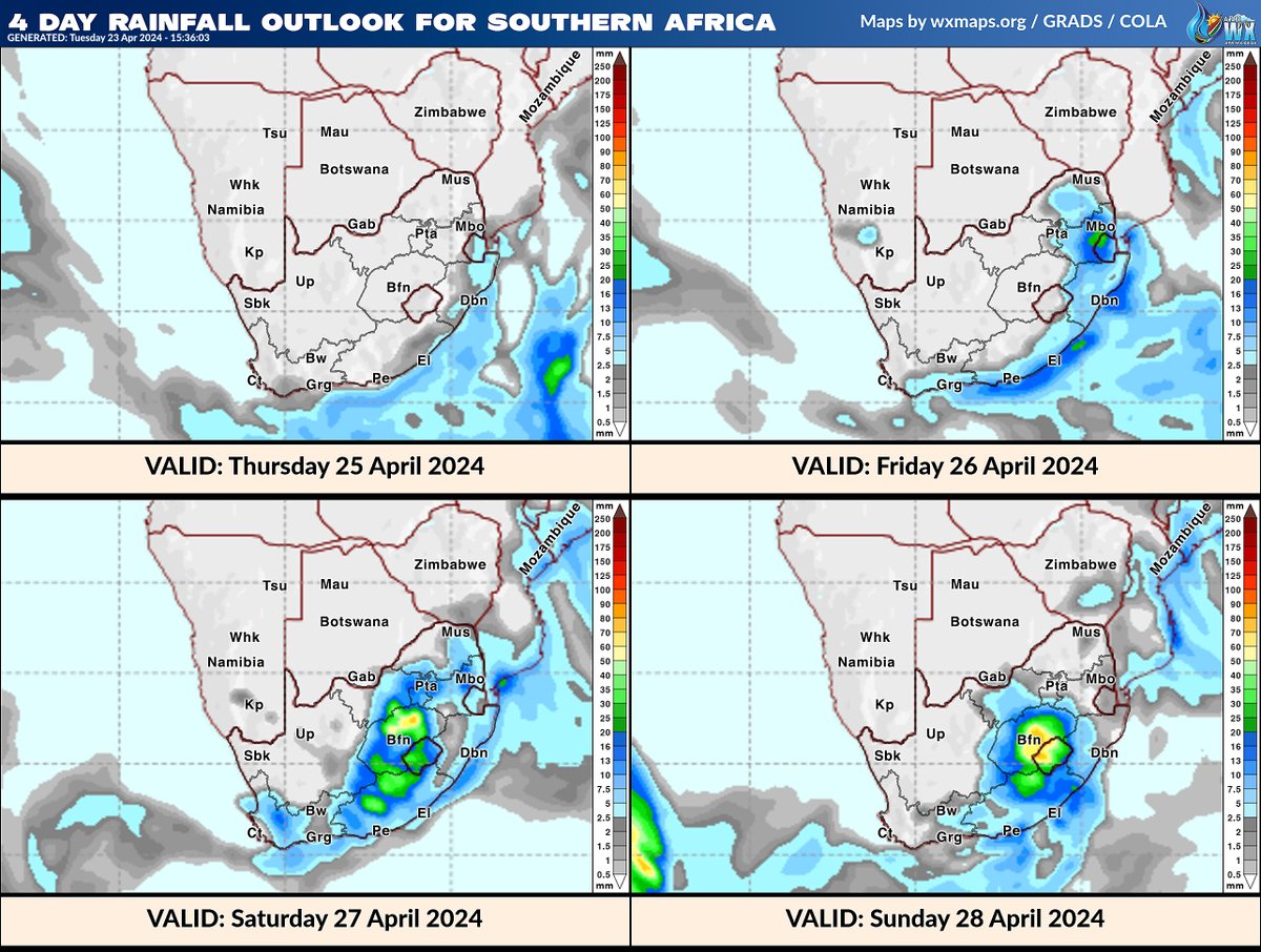 Your Chances of Rainfall for Wednesday 24 April 2024 > Saturday Saturday - from #NOAA #WeatherForecast #AfriWX #weathermaps
