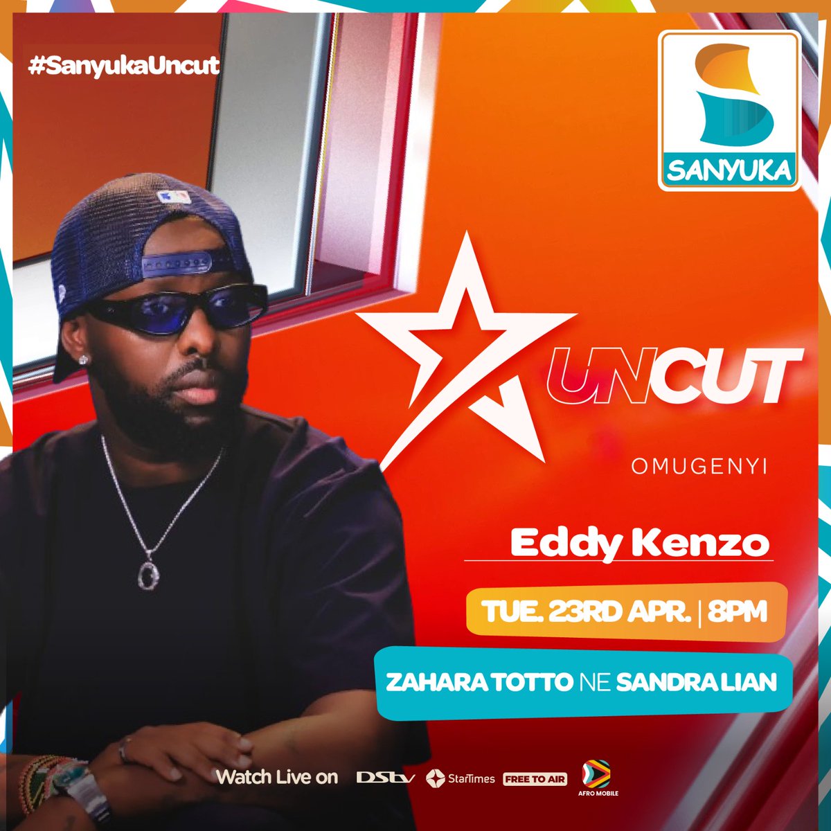 Don't miss today's #SanyukaUnCut show at 8pm with @SandraLian6 and @hellenmenta, featuring our special guest Eddy Kenzo. What questions would you like to ask him? #SanyukaUpdates