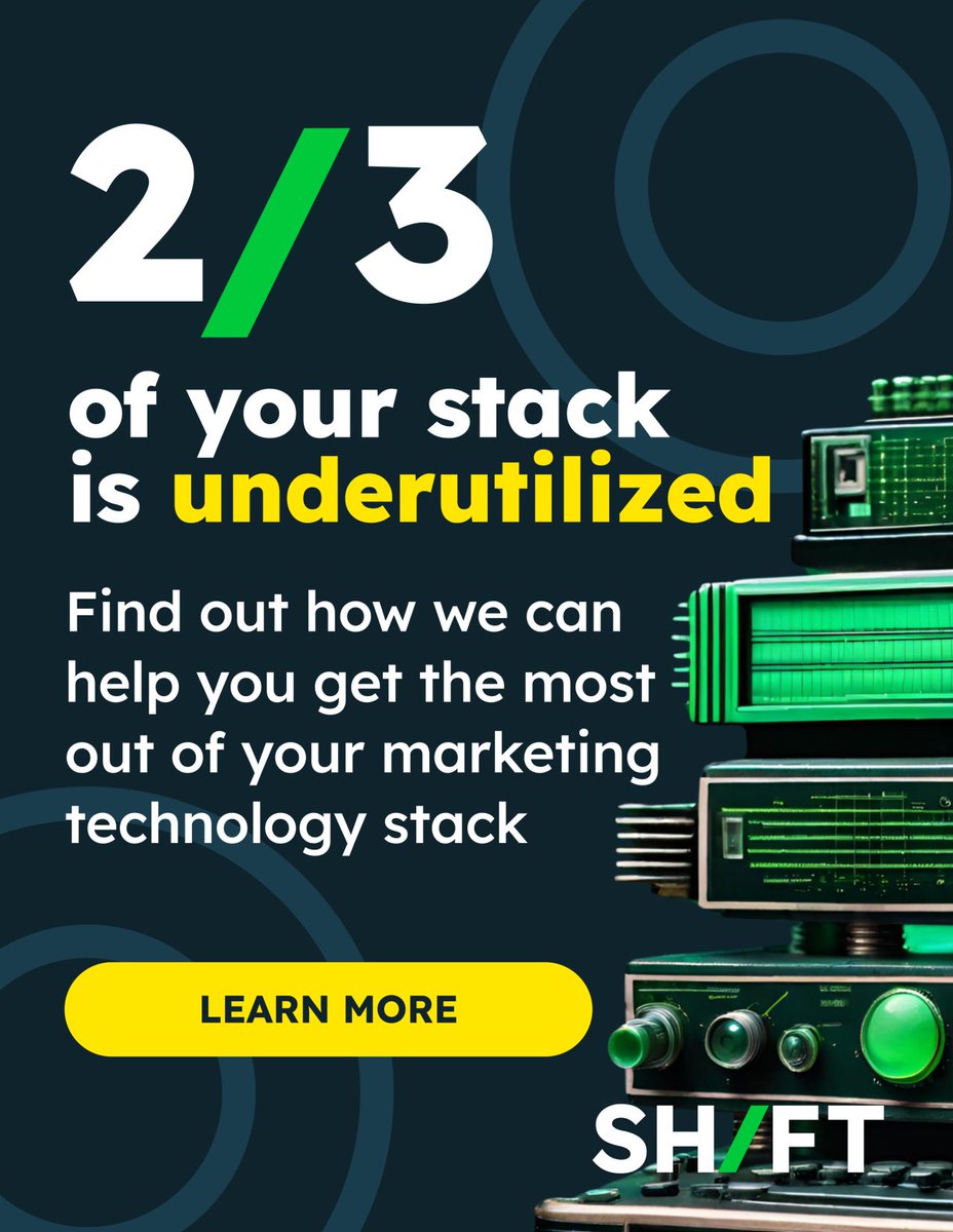 Is 2024 not starting out as you had planned? Let's get you back on track and build a roadmap for growth.

Learn more today! 

shiftp.co/3ufPmNU

#ShiftTechNavigator #MarketingStrategy #StrategicGrowth #Martech #CMOGrowth