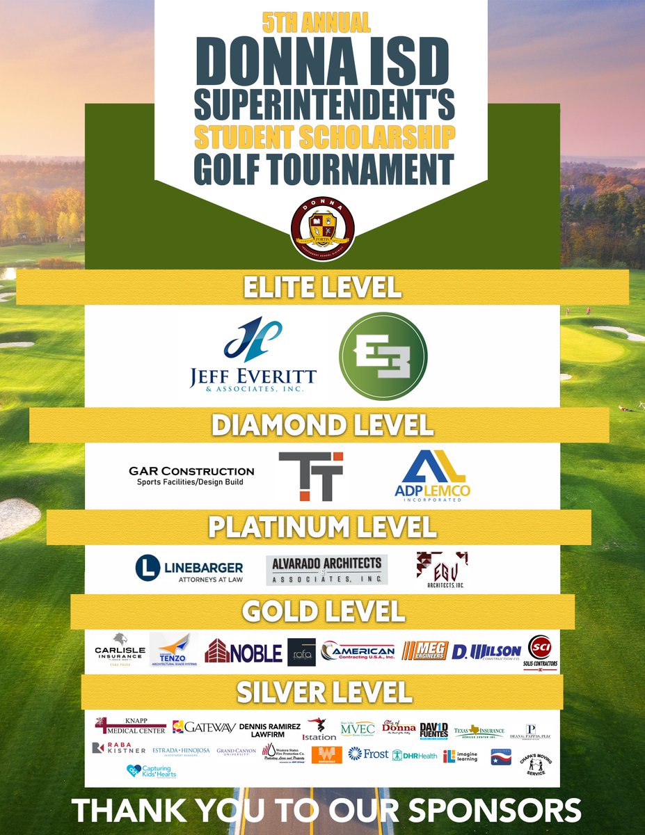 Thank you to the incredible sponsors who fueled the success of our Annual Superintendent's Student Scholarship Golf Tournament held this past Fri. These funds will give them a much-needed boost as they tee off into the world of college or conquer the challenges of the workforce.