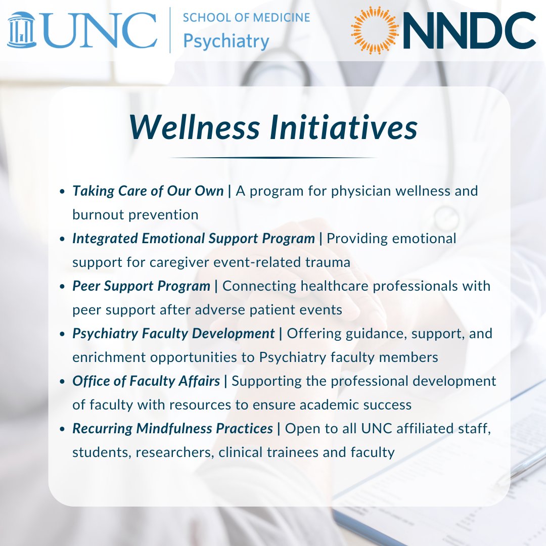 NNDC member, University of North Carolina (UNC) at Chapel Hill is focused on enhancing patient experience, improving population health, reducing costs and improving provider work life. 

Check the wellness initiative at UNC Chapel Hill! Way to go UNC! 👏👏👏 @UNC