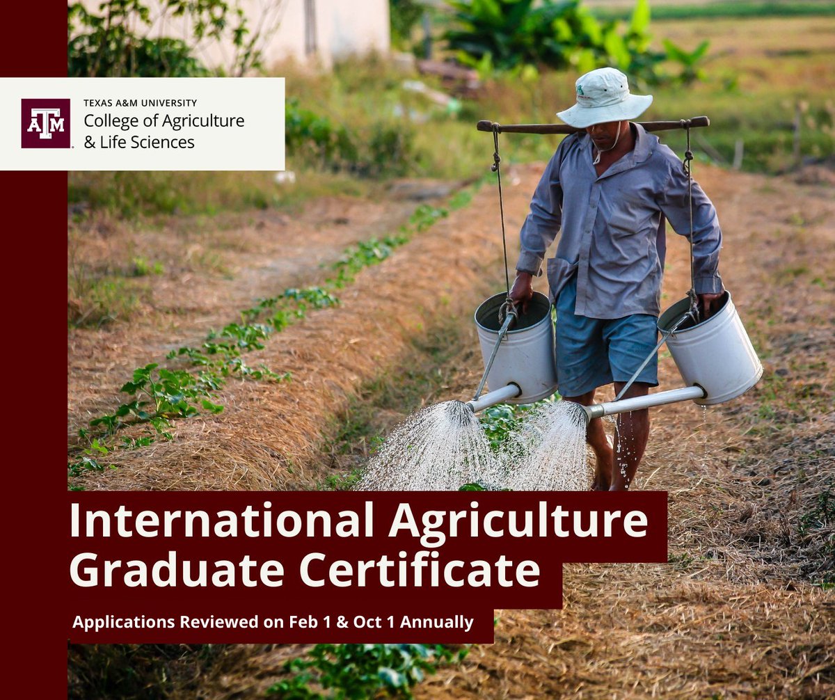 Want to increase your workforce competitiveness? Apply to the International Agriculture Graduate Certificate Program today! Applications are reviewed on Feb. 1 and Oct. 1 annually. Apply here: alec.tamu.edu/inagprogram/