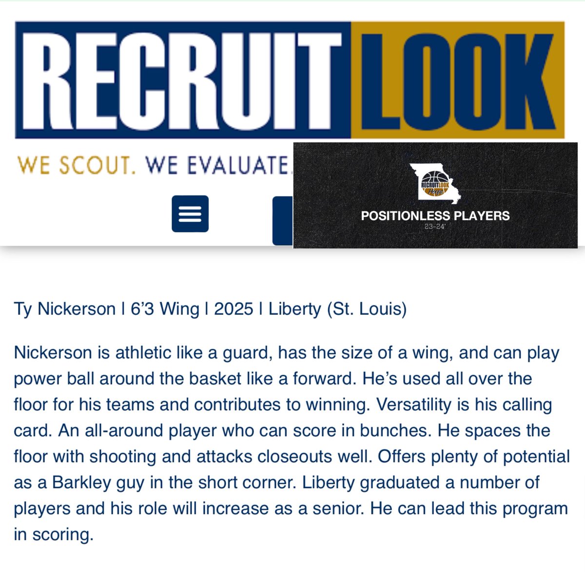 I appreciate the recognition! @RL_Hoops @RL_HoopsMO @MidMOPhenom @LHSEagleHoops @Coach_Dresmith @STLhssports Looking forward to this weekend in KC! #RLHOOPS