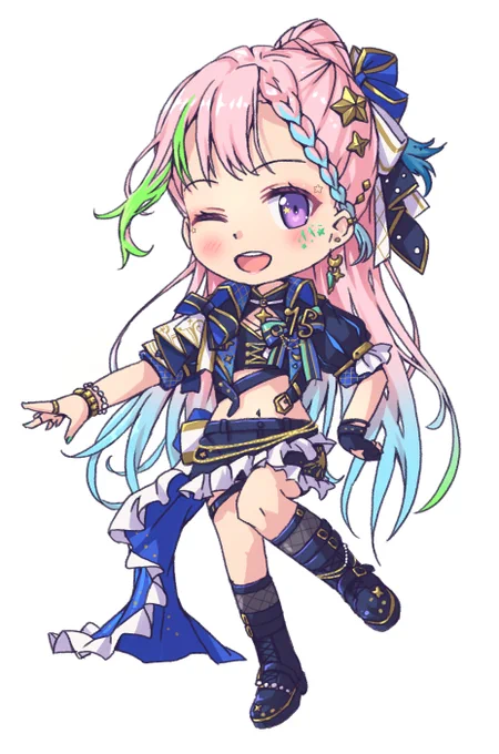 前回に続きホロライブIDのイオフィちゃん新衣装お絵描きですこの衣装おへそが見えるの可愛いよねーそして次回に続く#ioarts 