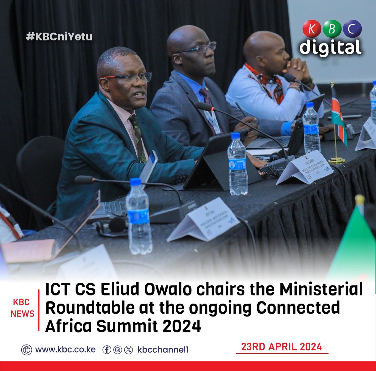 ICT CS Eliud Owalo chairs the Ministerial Roundtable at the ongoing Connected Africa Summit 2024. #KBCniYetu^EM