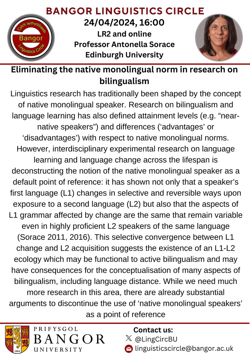 Cylch Ieithyddiaeth Bangor Linguistics Circle tweet media