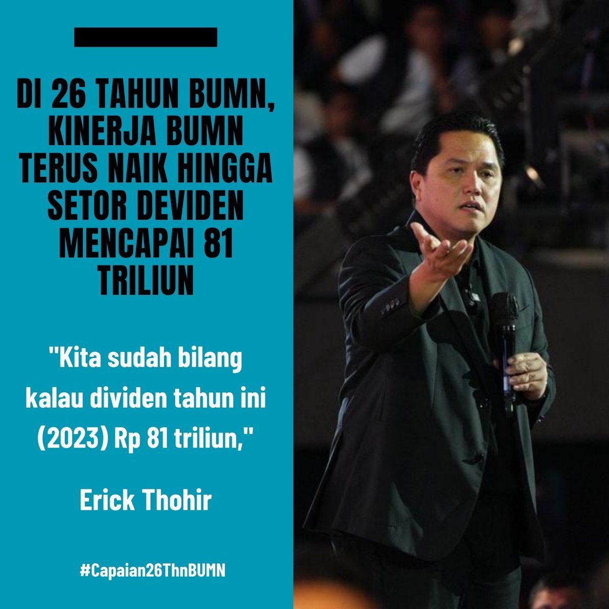 RodalynReal's tweet image. Sepanjang 26 Tahun BUMN kinerja terus naik positif hingga sukses menorehkan sejarah di era Menteri BUMN Erick Thohir 
#Capaian26ThnBUMN
.
.
.
Dinda Kirana / 1,5 GB / Anies / Nepotisme